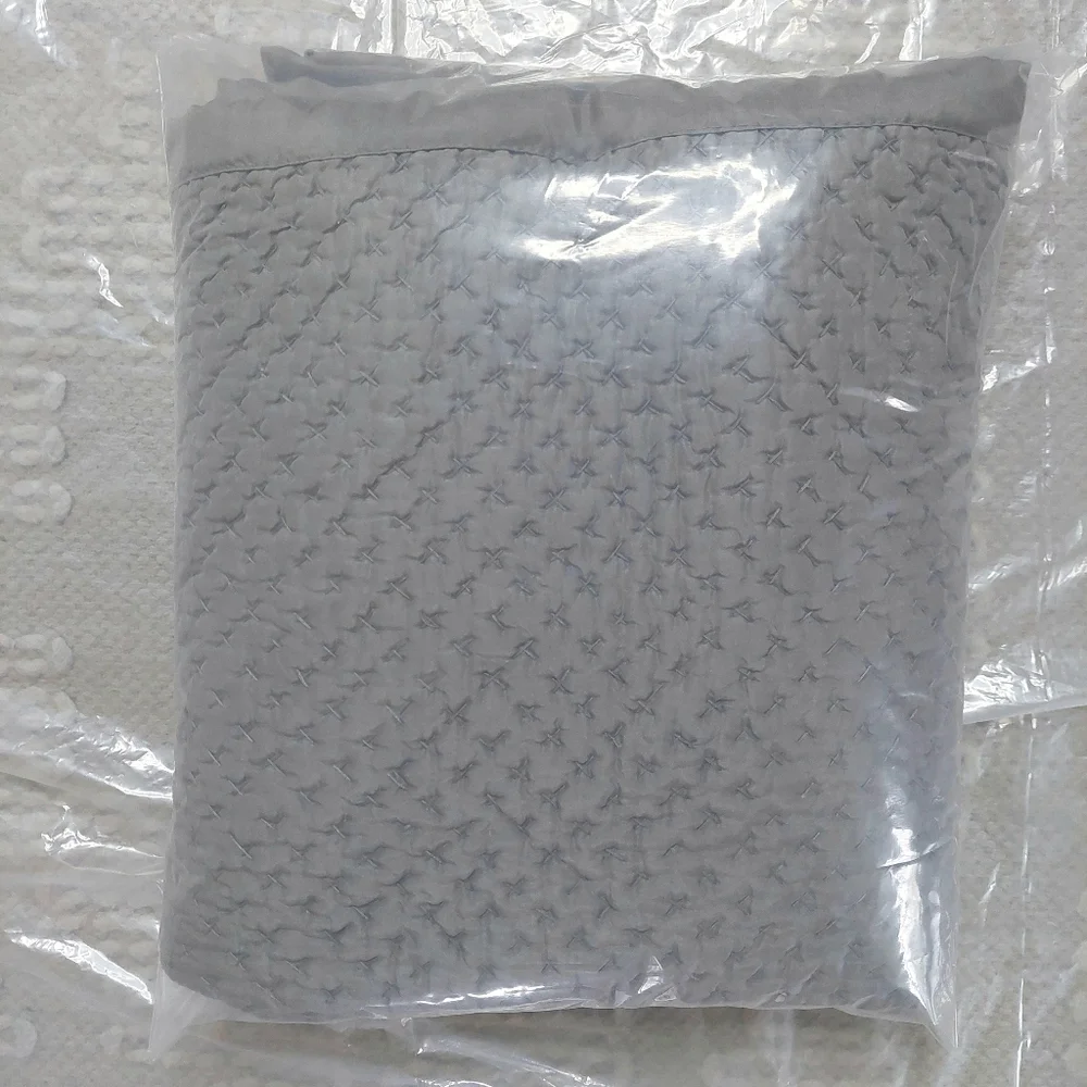 Restoration Hardware Silk Quilted/ Stitch Gray Set Of 2 Shams! (P25)